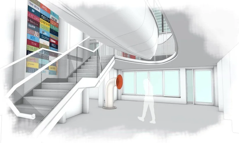   An artists proposal showing the designated ground floor space for the cafe.  Credit: Imagemakers UK   